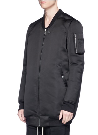 Front View - Click To Enlarge - RICK OWENS  - Stone wash long down bomber jacket