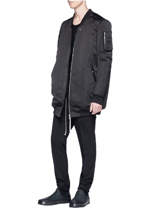 Figure View - Click To Enlarge - RICK OWENS  - Stone wash long down bomber jacket