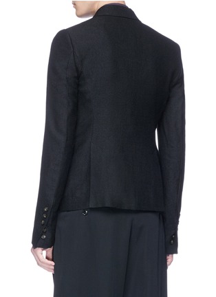 Back View - Click To Enlarge - RICK OWENS  - Cropped soft blazer