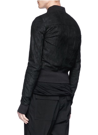 Back View - Click To Enlarge - RICK OWENS  - Cropped lambskin leather jacket