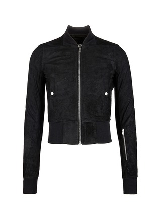 Main View - Click To Enlarge - RICK OWENS  - Cropped lambskin leather jacket