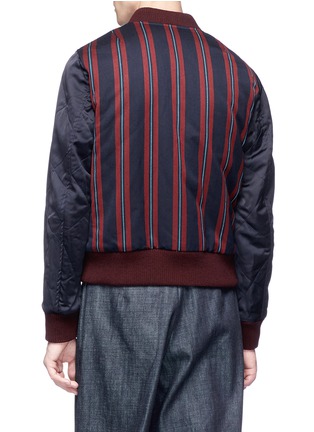 Back View - Click To Enlarge - DRIES VAN NOTEN - 'Vinny' stripe reversible bomber jacket