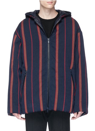 Main View - Click To Enlarge - DRIES VAN NOTEN - 'Volta' stripe twill oversized padded jacket