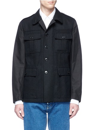 Main View - Click To Enlarge - DRIES VAN NOTEN - 'Bandana' fox patch melton shirt jacket