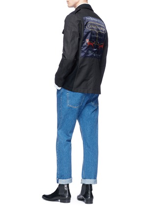 Figure View - Click To Enlarge - DRIES VAN NOTEN - 'Bandana' fox patch melton shirt jacket