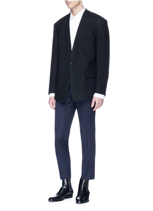 Figure View - Click To Enlarge - DRIES VAN NOTEN - 'Patrini' cropped wool twill pants