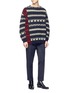 Figure View - Click To Enlarge - DRIES VAN NOTEN - 'Tapio' mix intarsia oversized sweater