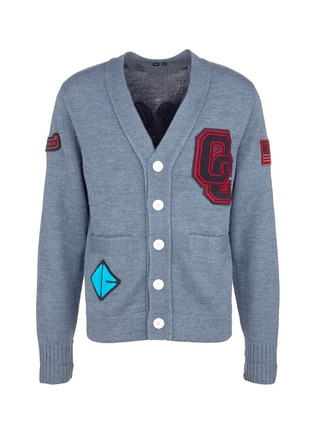 Main View - Click To Enlarge - OPENING CEREMONY - Chenille patch unisex cardigan