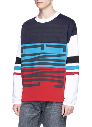 Detail View - Click To Enlarge - OPENING CEREMONY - 'Charlie Cozy' colourblock logo print unisex sweatshirt