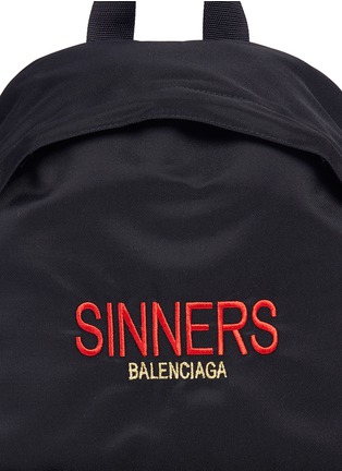  - BALENCIAGA - 'Explorer' slogan embroidered backpack