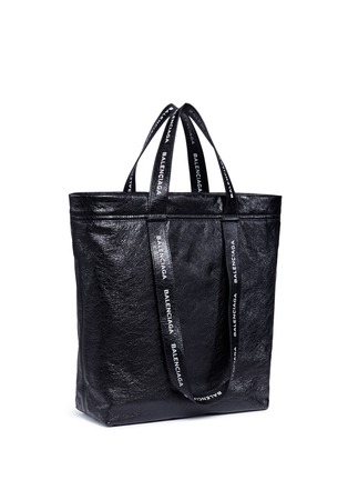 Detail View - Click To Enlarge - BALENCIAGA - 'Carry' north south small lambskin leather tote bag