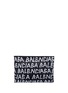 Main View - Click To Enlarge - BALENCIAGA - Logo print leather zip pouch
