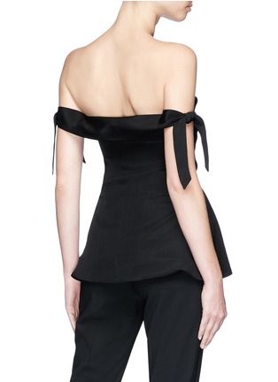 Back View - Click To Enlarge - ELISSA MCGOWAN - 'Piscine' tie off-shoulder silk flared top