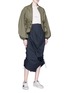 Figure View - Click To Enlarge - UAL: CENTRAL SAINT MARTINS | PHVLO - Balloon sleeve drawcord waist bomber jacket