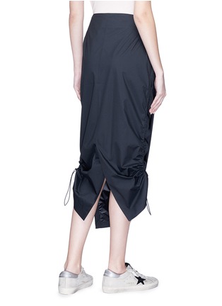 Back View - Click To Enlarge - UAL: CENTRAL SAINT MARTINS | PHVLO - Drawcord outseam pleated midi skirt
