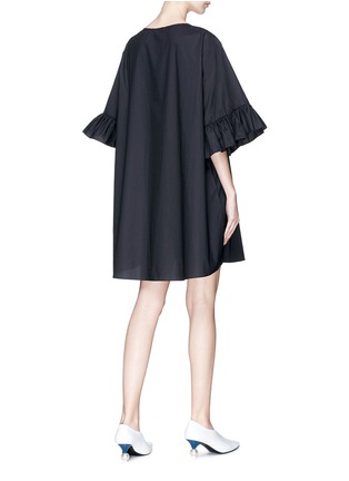 Figure View - Click To Enlarge - XIAO LI - Necklace print ruffle sleeve oversized dress