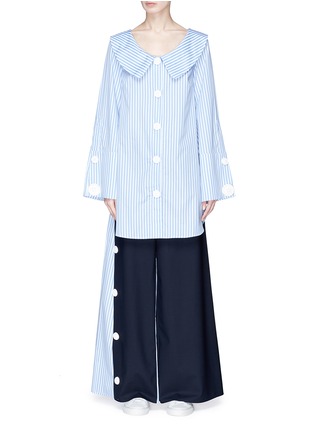Main View - Click To Enlarge - XIAO LI - Stripe oversized poplin shirt