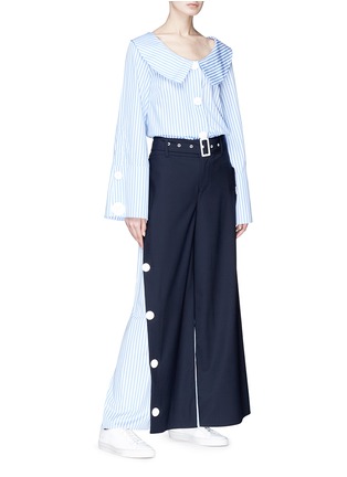 Figure View - Click To Enlarge - XIAO LI - Stripe oversized poplin shirt
