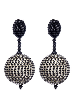 Main View - Click To Enlarge - OSCAR DE LA RENTA - Beaded sphere drop clip earrings