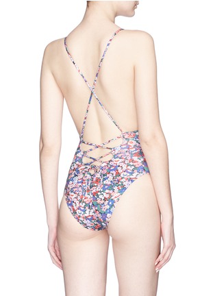 Back View - Click To Enlarge - 73318 - 'Liberty' lace-up back one-piece swimsuit