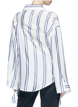 Back View - Click To Enlarge - GROUND ZERO - Twist front stripe shirt