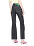 Back View - Click To Enlarge - GROUND ZERO - Split cuff twist flared jeans