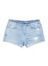 Main View - Click To Enlarge - 3X1 - 'Stripped Shelter' frayed cuff denim shorts