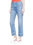 Front View - Click To Enlarge - 3X1 - 'Higher Ground Slim Crop' let-out cuff jeans