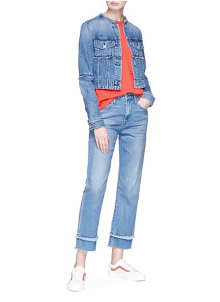 Figure View - Click To Enlarge - 3X1 - 'Higher Ground Slim Crop' let-out cuff jeans