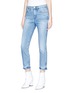 Front View - Click To Enlarge - 3X1 - 'Straight Authentic Crop' frayed cuff jeans