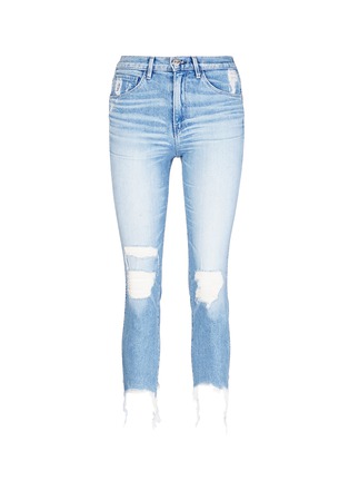 Main View - Click To Enlarge - 3X1 - 'Straight Authentic Crop' frayed cuff jeans