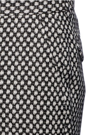 Detail View - Click To Enlarge - GUCCI - Geometric jacquard wide leg wool pants