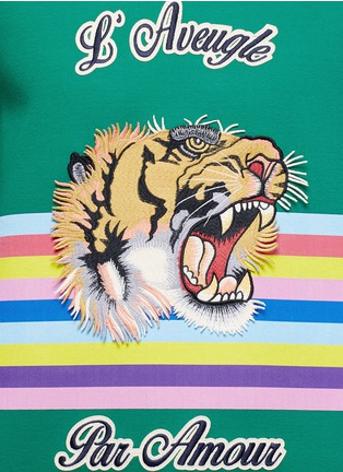 Detail View - Click To Enlarge - GUCCI - Snoopy and tiger print sweatshirt