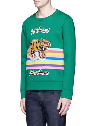 Front View - Click To Enlarge - GUCCI - Snoopy and tiger print sweatshirt