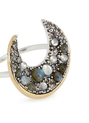 Detail View - Click To Enlarge - LULU FROST - 'Laumière' Swarovski crystal gemstone crescent ring