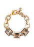 Main View - Click To Enlarge - LULU FROST - 'Pyramides' mix gemstone crystal pavé pyramid stud bracelet