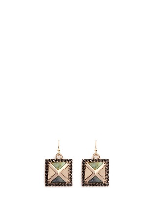 Main View - Click To Enlarge - LULU FROST - 'Pyramides' amazonite glass crystal earrings