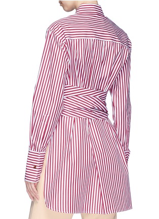 Back View - Click To Enlarge - KHAITE - 'Bianca' stripe wrap shirt