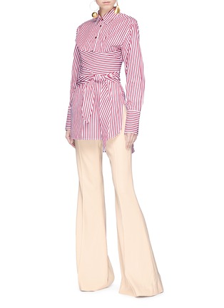 Figure View - Click To Enlarge - KHAITE - 'Bianca' stripe wrap shirt