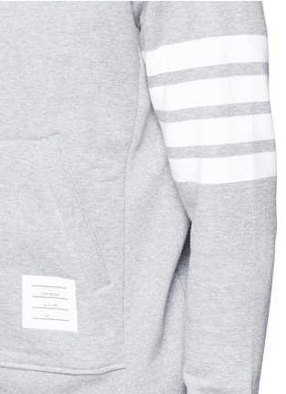 Detail View - Click To Enlarge - THOM BROWNE  - Stripe print cotton zip hoodie