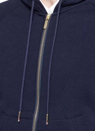 Detail View - Click To Enlarge - THOM BROWNE  - Stripe print cotton zip hoodie