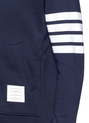 Detail View - Click To Enlarge - THOM BROWNE - Stripe print cotton zip hoodie