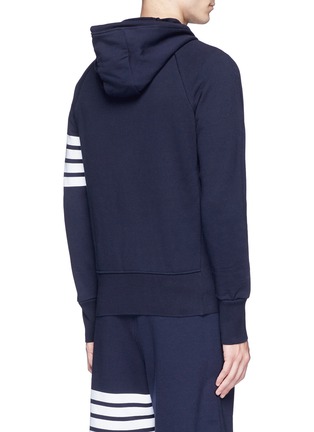 Back View - Click To Enlarge - THOM BROWNE  - Stripe print cotton zip hoodie