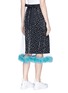 Figure View - Click To Enlarge - 73115 - Feather trim polka dot tulle wrap skirt