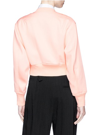 Back View - Click To Enlarge - 3.1 PHILLIP LIM - Petal charm cropped satin bomber jacket