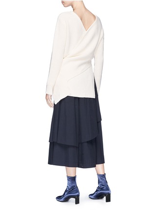 Back View - Click To Enlarge - 3.1 PHILLIP LIM - Sash tie off-shoulder wool-yak sweater