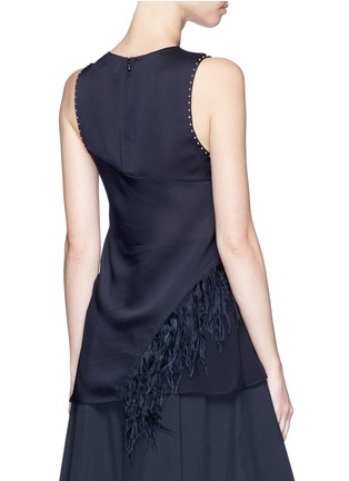 Back View - Click To Enlarge - 3.1 PHILLIP LIM - Ostrich feather peplum waist silk top