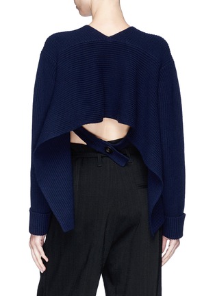 Back View - Click To Enlarge - 3.1 PHILLIP LIM - Reversed high-low wool-yak rib knit sweater
