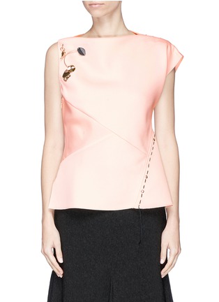 Main View - Click To Enlarge - 3.1 PHILLIP LIM - Petal charm asymmetric bonded satin top