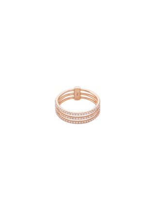 Main View - Click To Enlarge - MESSIKA - 'Gatsby 3 Rows' diamond 18k rose gold ring